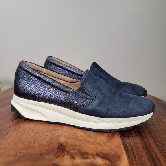 Naturalizer Blue Suede Leather Slip-On Women's Shoes Size 8 Slip On Sneakers - Picture 4 of 15